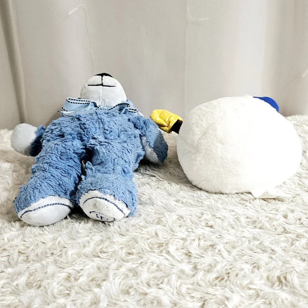 The Polar Express - Blue Fuzzy Bear &  Snowman Duo Set Of 2 Plush W/ Jingle Bell - Picture 6 of 13
